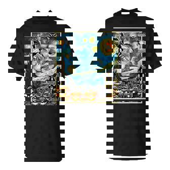 Dragon Van Gogh Starry Night Pumpkin Spooky Halloween T-Shirt - Monsterry