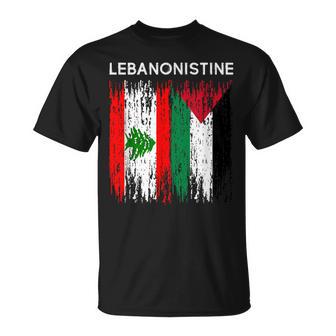 Drapeau Libanais Et Palestinien Unité Du Liban Et De La Pale T-Shirt - Cadeauxyz