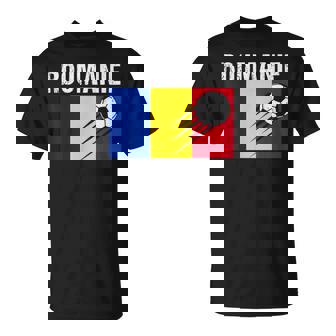 Drapeau Roumanie Cadeau Foot Roumanieintage T-Shirt - Cadeauxyz