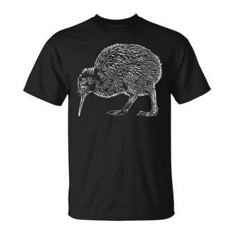 Drawing New Zealand Kiwi Bird T-Shirt - Geschenkecke