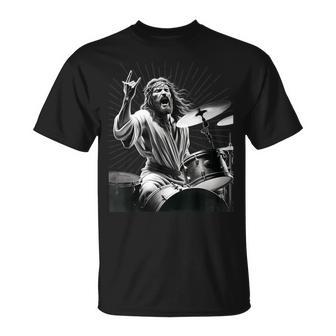 Drummer Rock Jesus Drums T-Shirt - Geschenkecke