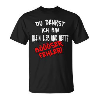 Du Denkst Ich Bin Klein Lieb & Nett Böser Fehler T-Shirt - Geschenkecke