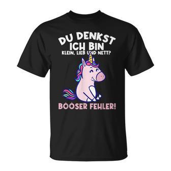 Du Denkst Ich Bin Klein Lieb Und Nett Einhorn Girl's Women's T-Shirt - Geschenkecke