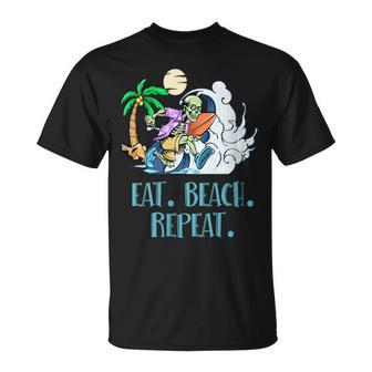 Eat Beach Repeat Ocean Hobby Beach Lover Pastime Summer T-Shirt - Monsterry AU