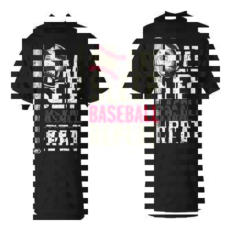 Eat Sleep Baseball Repeat Baseball Player T-Shirt - Thegiftio UK