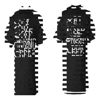 Eat Sleep Nursing Repeat Nursing T-Shirt | Mazezy