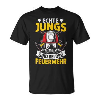 Echte Jungs Sind Feuerwehr T-Shirt - Geschenkecke