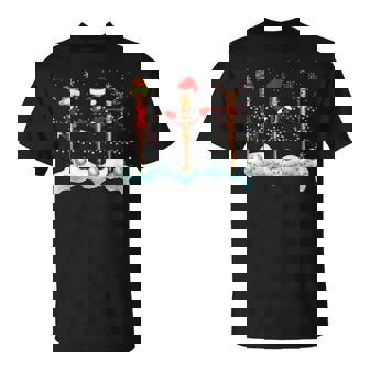 ELF Santa Reindeer Baseball Xmas Lights Baseball Player T-Shirt - Monsterry