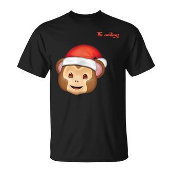 Emoji-Nikolausmütze-Affengesicht T-Shirt - Geschenkecke