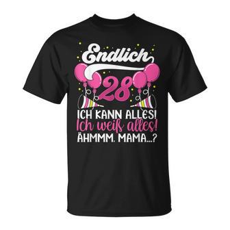 Endlich 28 Ich Kann Alles Ich Weiß Alles Ich Weiß Alles Birthday German T-Shirt - Geschenkecke