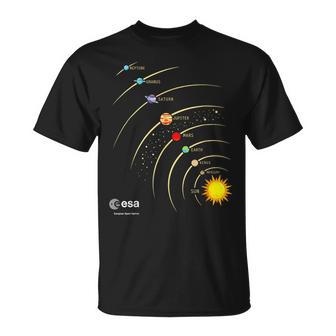 Esa Sonnensystem Planeten Sonne Umlaufbahn T-Shirt - Geschenkecke