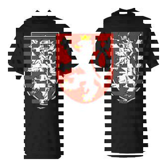 Escudo De Bandera De República Checa Con Símbolo Del León De La República Checa Camiseta unisex - Regaloses