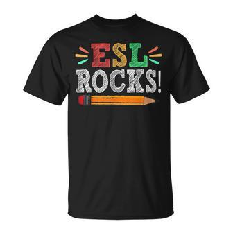 Esl Rocks Teacher Students Back To School T-Shirt - Monsterry CA