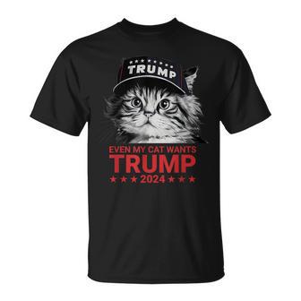 Even My Cat Wants Trump 2024 American Cat Pro Trump T-Shirt | Mazezy