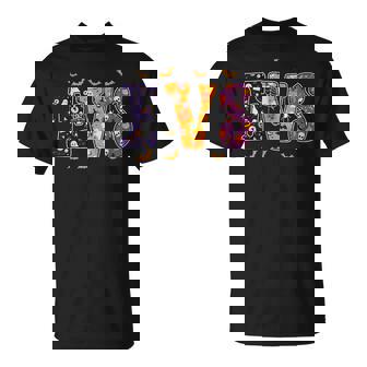 Evs Halloween Nurse Evs Cute Health Worker Halloween Pattern T-Shirt - Thegiftio