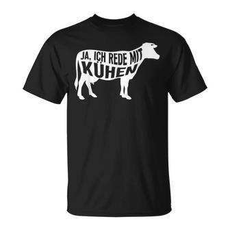 With Farmers Cow & Landwirt Yes Ich Rede Mit Kühen T-Shirt - Geschenkecke