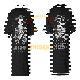 My Favorite Spirit Is Whiskey Halloween Ghost Costume T-Shirt - Monsterry
