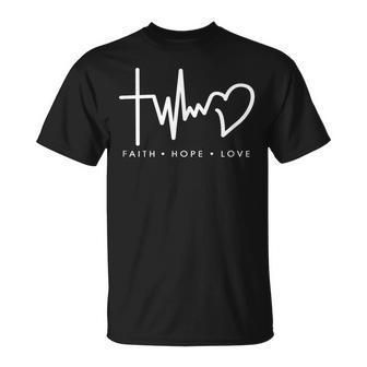 Fe Esperanza Amor Símbolo Cristiano Camiseta unisex - Regaloses