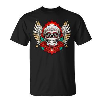 Feliz Dia De Los Muertos Sugar Skull Heaven Angel T-Shirt - Geschenkecke