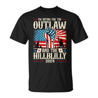 Felon And Hillbilly 24 Pro Trump 2024 Flag Political T-Shirt | Mazezy