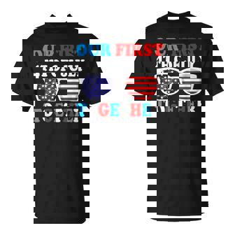 Our First 4Th Of July Together Couples Matching Outfits T-Shirt | Mazezy