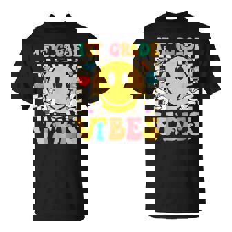 First Day Of School First Grade Vibes Smile Back To School T-Shirt - Monsterry