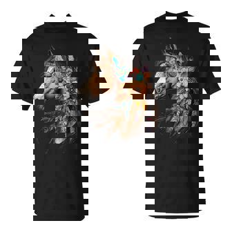 Floral Wild Horse Country Horse Riding T-Shirt - Seseable