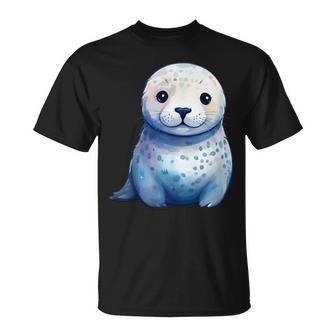 Foca León Marino Dulce Foca Animal Marino Acuarelas Foca Camiseta unisex - Regaloses