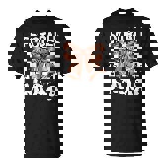 Football Mama Coquette Bow Football Mom Game Day Girl T-Shirt - Monsterry