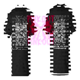 Football Pink Out Breast Cancer Breast Cancer Awareness T-Shirt - Monsterry