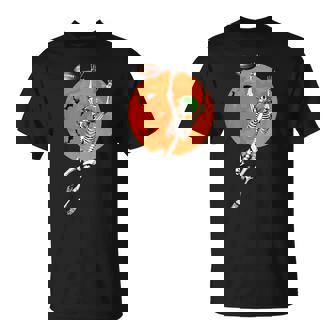 Football Skeleton Halloween Football Player T-Shirt - Thegiftio