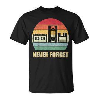 Never Forget Audio Cassette 70S 80S 90S  T-Shirt - Seseable