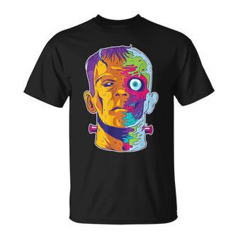 Frankenstein Monster Psychedelic Retro Horror T-Shirt - Monsterry