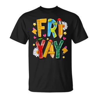 Fri-Yay Happy Friday Weekend Teacher Fri Yay Teacher T-Shirt - Monsterry