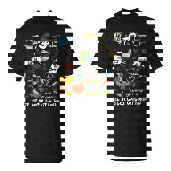 Friendship Inclusion Language Teacher It Starts With Hello T-Shirt | Mazezy