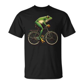 With Frosch Fährt Fahrrad Motif T-Shirt - Geschenkecke