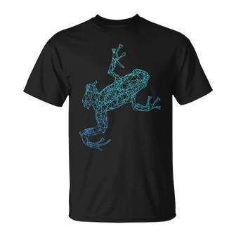 Frosch Pfeilgiftfrosch Grafik Blau Tiere  T-Shirt - Seseable