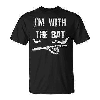 Couple Costume Halloween I'm With The Bat T-Shirt - Thegiftio UK