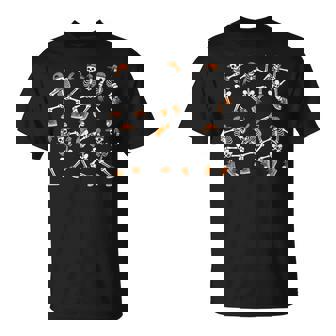 Dancing Skeletons Halloween Skeleton Dance Halloween T-Shirt - Seseable