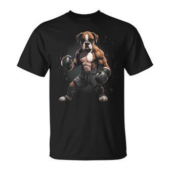 Dog Boxeador De Boxeo Con Gráficos Divertidos Camiseta unisex - Regaloses