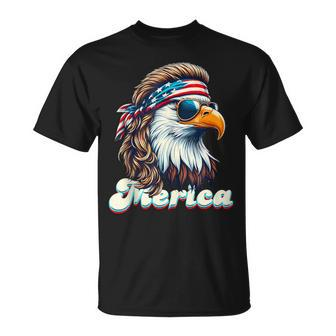 Eagle Mullet 4Th Of July Usa American Flag Merica T-Shirt - Monsterry