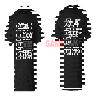 Funny Eat Sleep Game Repeat For Video Games Lovers T-Shirt - Thegiftio
