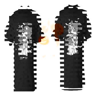 Ghost Squirrel Lovers Spooky Halloween Costume T-Shirt - Seseable