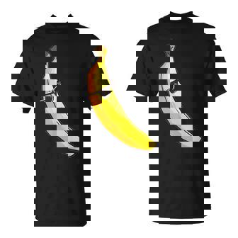 Giant Long Yellow Banana Wearing Summer Sunglasses T-Shirt - Monsterry