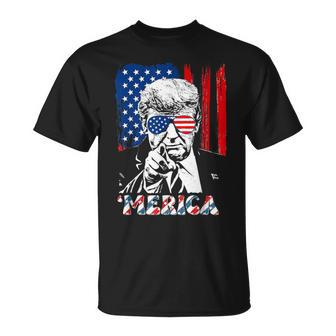 'Merica Trump Happy 4Th Of July Trump American Flag T-Shirt - Monsterry DE