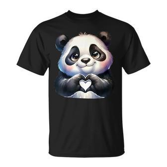 Panda Love Heart Giant Bear Pandas Lover Kid T-Shirt - Thegiftio UK