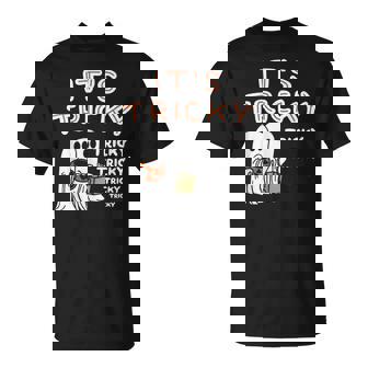 Retro Ghosts Its Tricky Tricky Tricky Spooky Halloween T-Shirt - Thegiftio UK