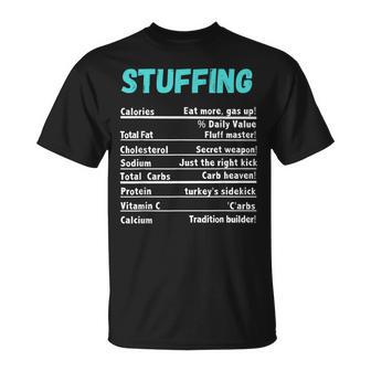 Stuffing Thanksgiving Ingredients Sides Nutrition Food T-Shirt - Monsterry