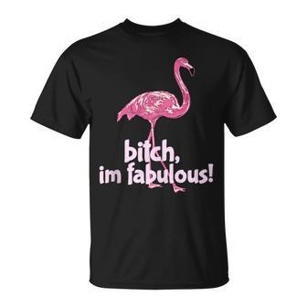 Summer Vibes I'm Fabulous Pink Flamingo T-Shirt - Monsterry CA