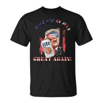 Trump Drinking Us Flag Make 4Th Of July Great Again T-Shirt - Monsterry AU